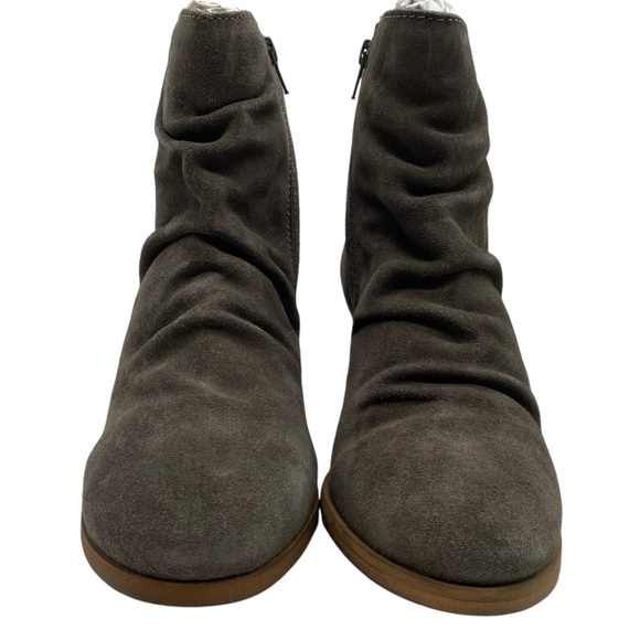 Diba Womens Shoes Bailey Boots Sz 8.5 Taupe Gray Suede Leather Ankle Wedge New - Picture 5 of 12